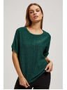 Moodo Oversize pulover s metalnom niti smaragdni Moodo