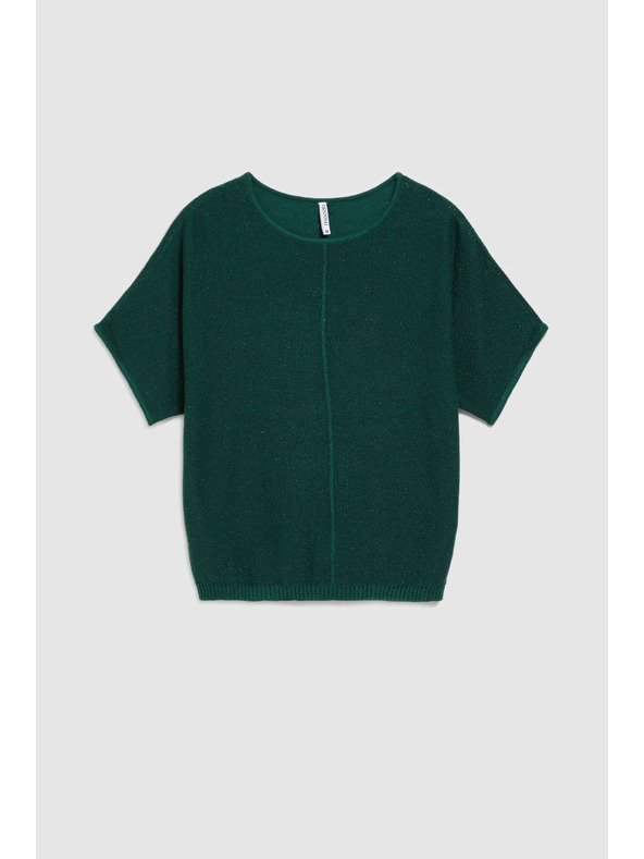 Moodo Oversize pulover s metalnom niti smaragdni Moodo