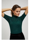 Moodo Pulover s roll ovratnikom ukrašen metalnom niti smaragdni Moodo