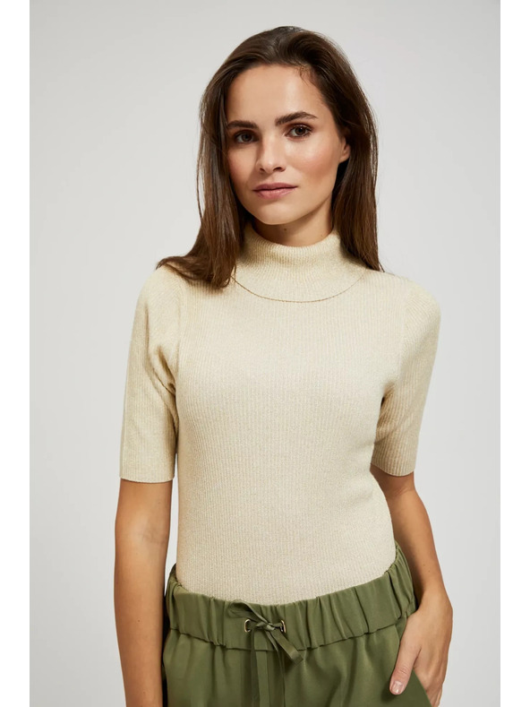 Moodo Džemper s rolakom ukrašen metalnom niti biserast Moodo