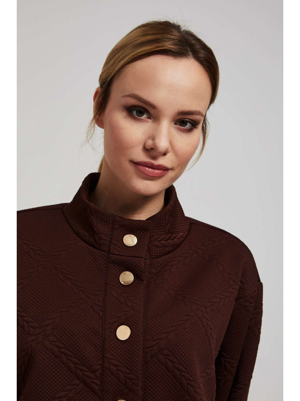 Moodo Dukserica s ukrasnim gumbima smeđa Moodo