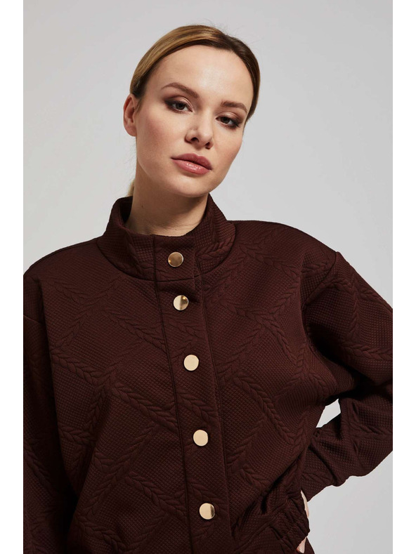 Moodo Dukserica s ukrasnim gumbima smeđa Moodo