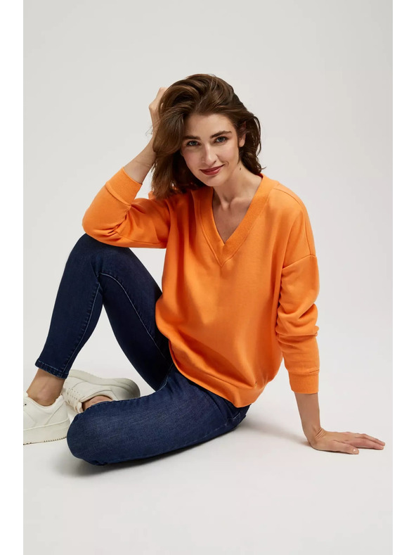 Moodo Bluza V-izreza narančasta Moodo