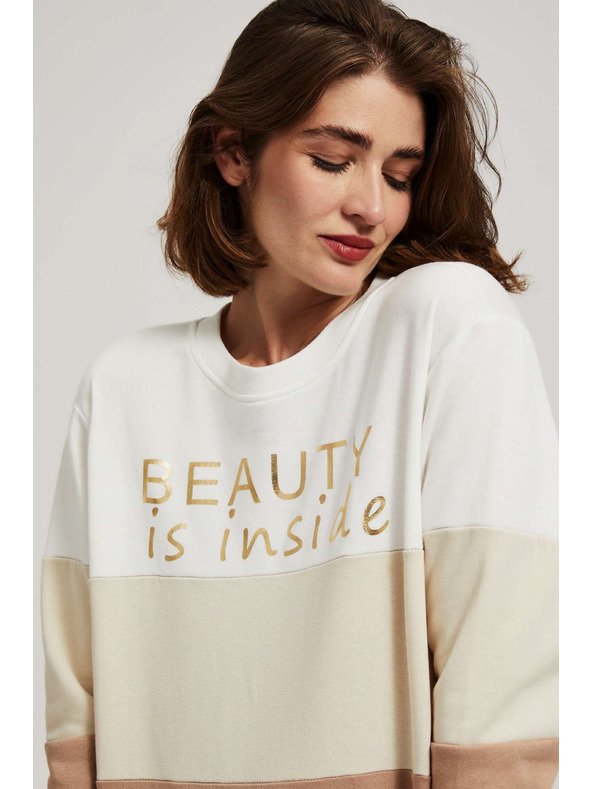 Moodo Džemper s printom tamno bež Moodo