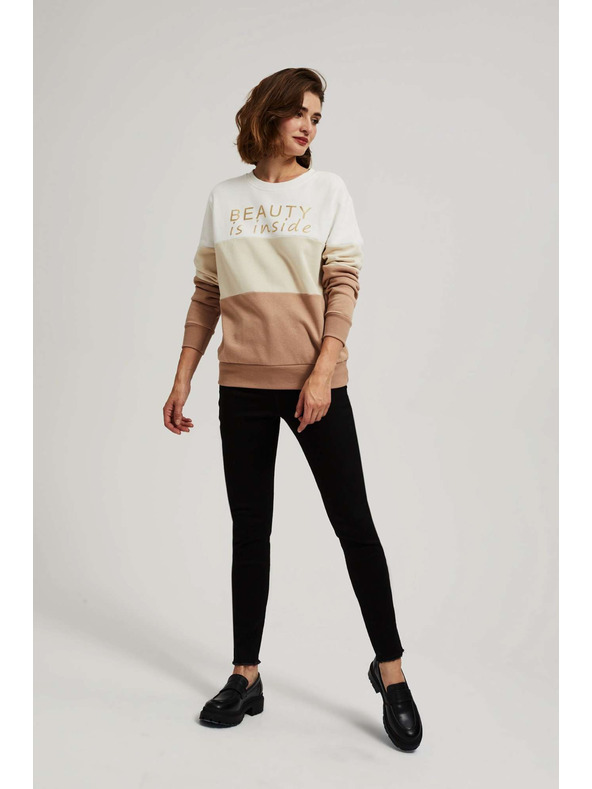 Moodo Džemper s printom tamno bež Moodo