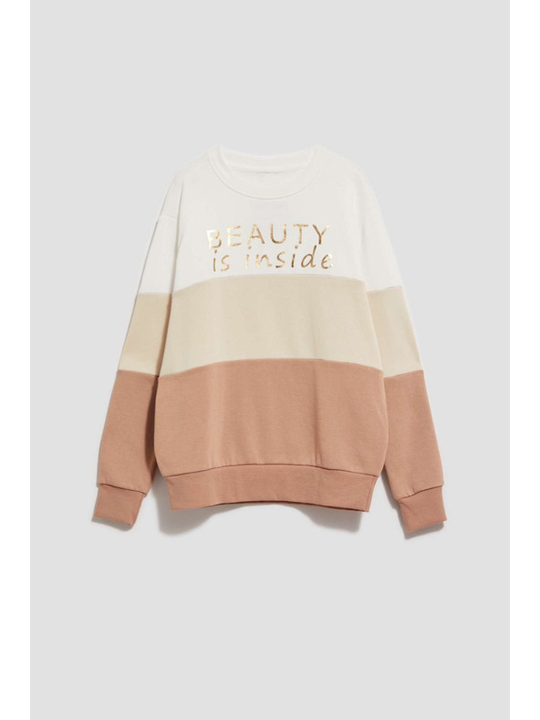 Moodo Džemper s printom tamno bež Moodo