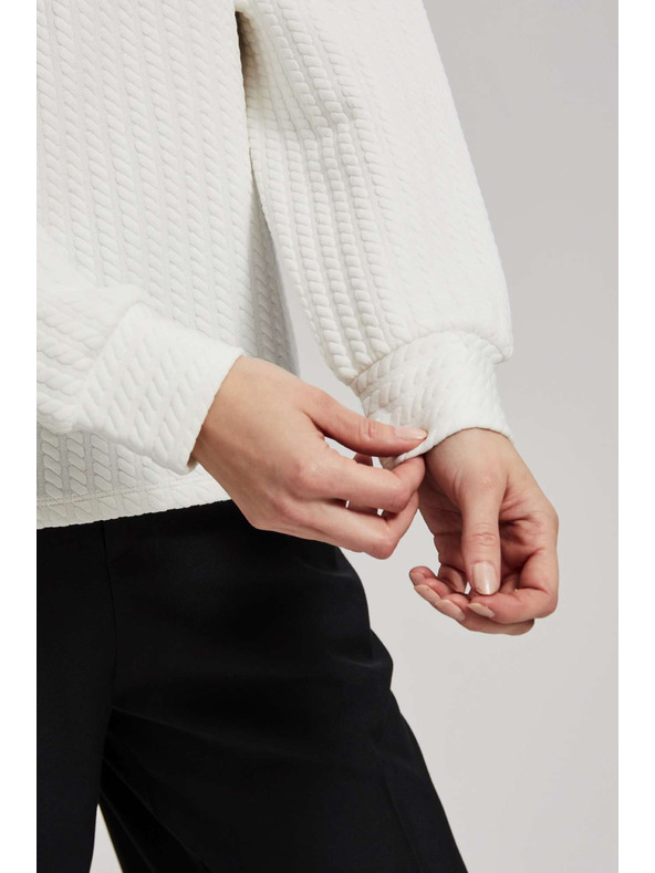 Moodo Dukserica širokog rolovanog ovratnika biserasta Moodo