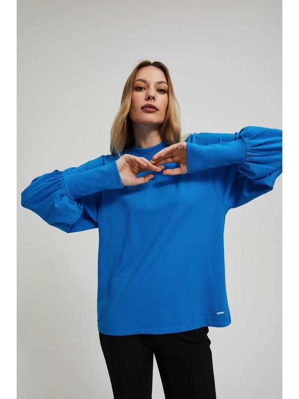 Moodo Bluza napuhanih rukava azurno plava Moodo
