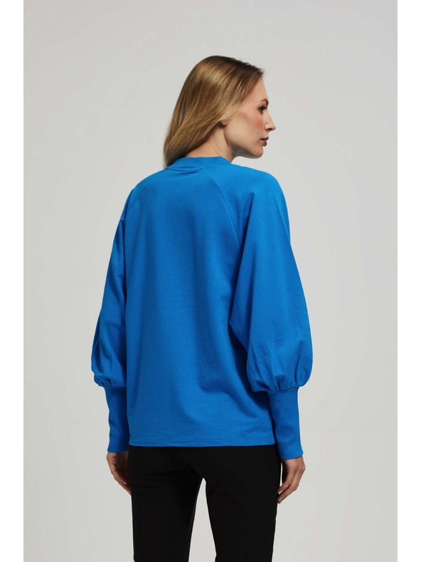 Moodo Bluza napuhanih rukava azurno plava Moodo