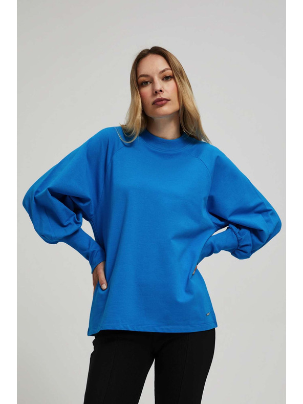 Moodo Bluza napuhanih rukava azurno plava Moodo