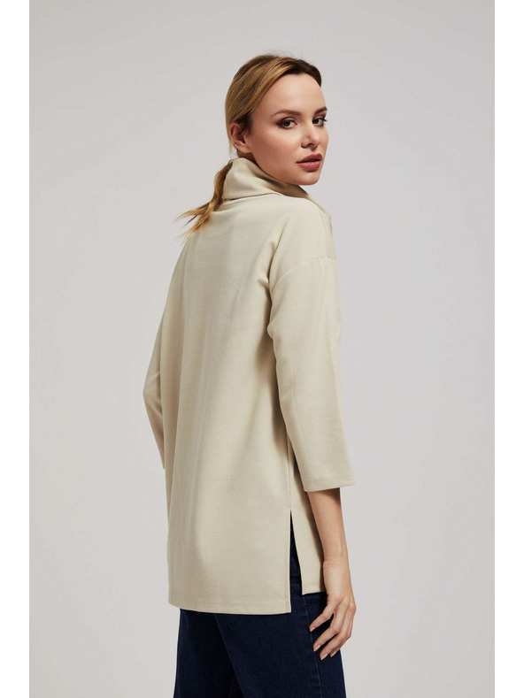 Moodo Dukserica širokog rolovanog ovratnika pijesak boje Moodo