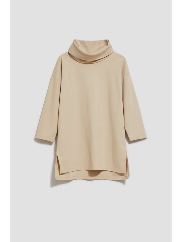 Moodo Dukserica širokog rolovanog ovratnika pijesak boje Moodo