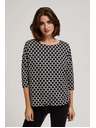 Moodo Bijela i tamno plava bluza s geometrijskim uzorkom Moodo