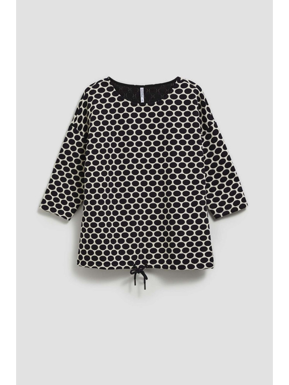 Moodo Bijela i tamno plava bluza s geometrijskim uzorkom Moodo