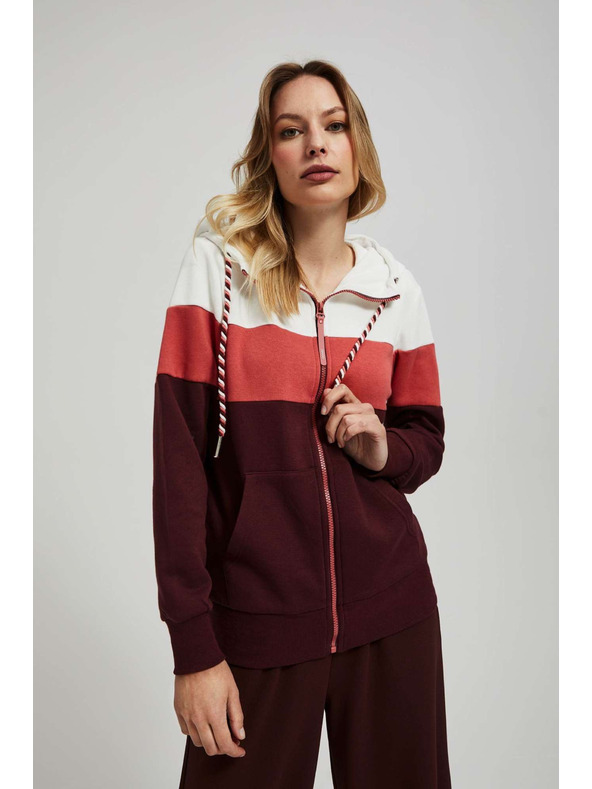 Moodo Dukserica s kapuljačom kesten boje Moodo