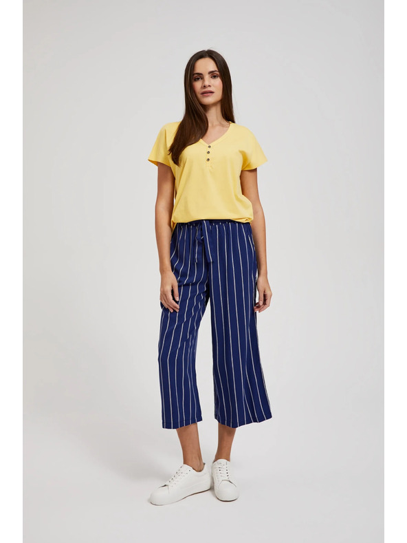 Moodo Žuta majica s gumbima na izrezu Moodo