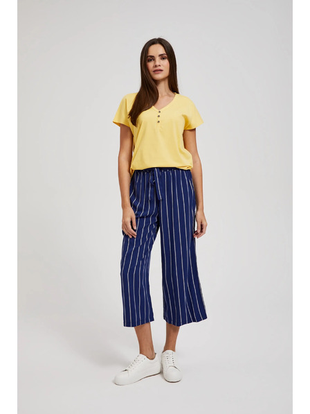 Moodo Žuta majica s gumbima na izrezu Moodo