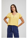 Moodo Žuta majica s gumbima na izrezu Moodo