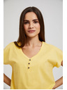 Moodo Žuta majica s gumbima na izrezu Moodo