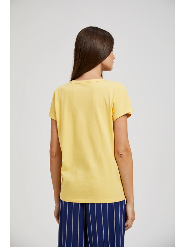 Moodo Žuta majica s gumbima na izrezu Moodo