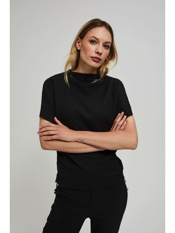 Moodo Elegantna crna bluza širokih rukava Moodo