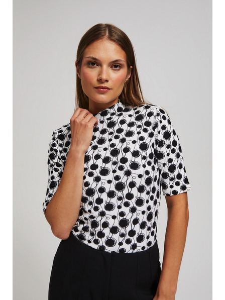 Moodo Uzorana bluza s polo ovratnikom biseraста Moodo