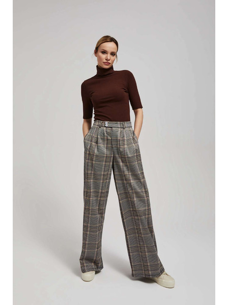 Moodo Rebrasta bluza s rolkom smeđe boje Moodo