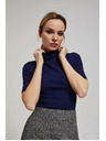 Moodo Rebrasta bluza s rolkom tamno plave boje Moodo