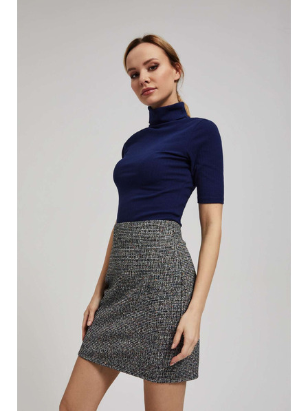 Moodo Rebrasta bluza s rolkom tamno plave boje Moodo