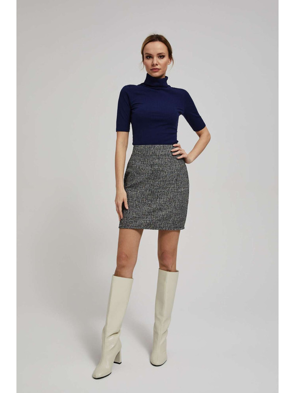 Moodo Rebrasta bluza s rolkom tamno plave boje Moodo