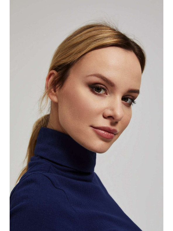 Moodo Rebrasta bluza s rolkom tamno plave boje Moodo