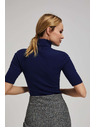 Moodo Rebrasta bluza s rolkom tamno plave boje Moodo