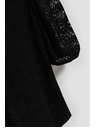 Moodo Crna čipkasta bluza s napuhanim rukavima Moodo