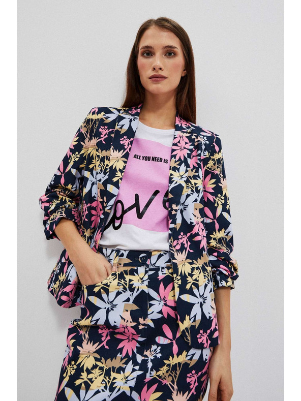 Moodo Jednostrani blejzer s biljnim printom Moodo