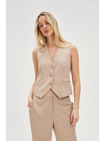 Moodo Prsluk u prugama bež boje Moodo