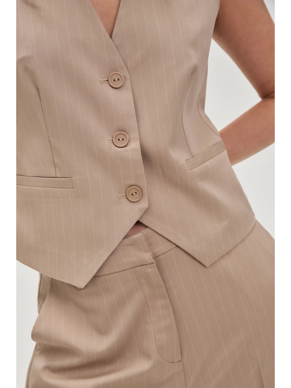 Moodo Prsluk u prugama bež boje Moodo