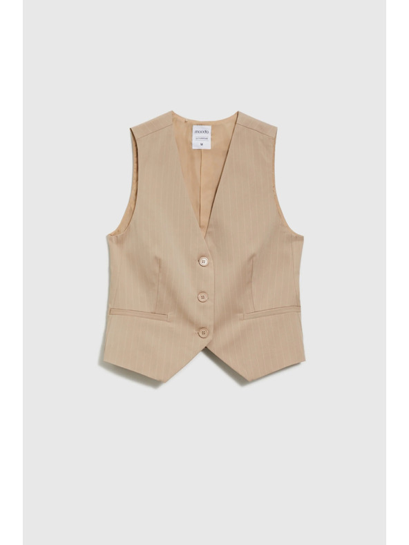 Moodo Prsluk u prugama bež boje Moodo