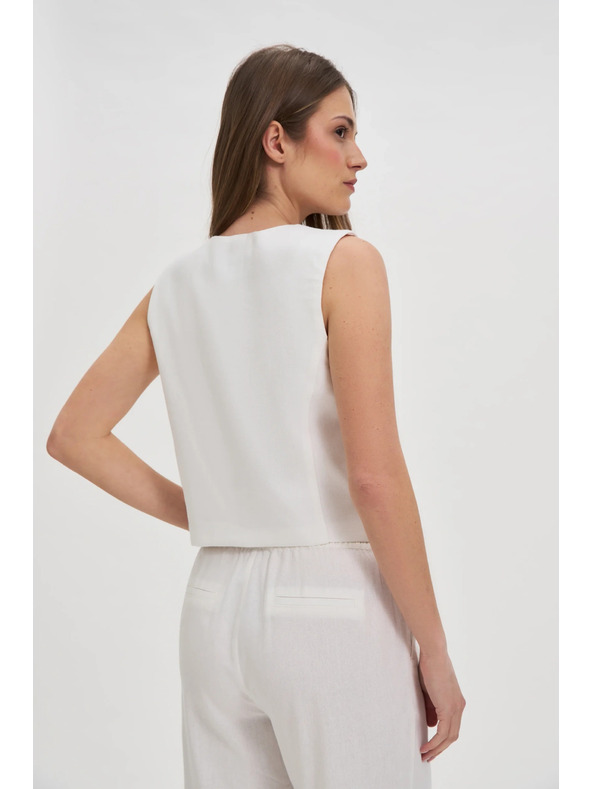 Moodo Prsluk s primjesom lana bijele boje Moodo