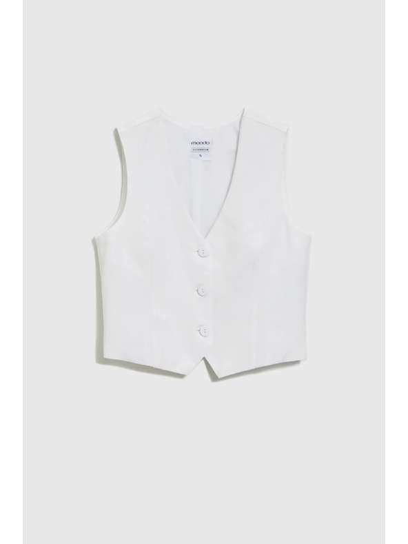 Moodo Prsluk s primjesom lana bijele boje Moodo