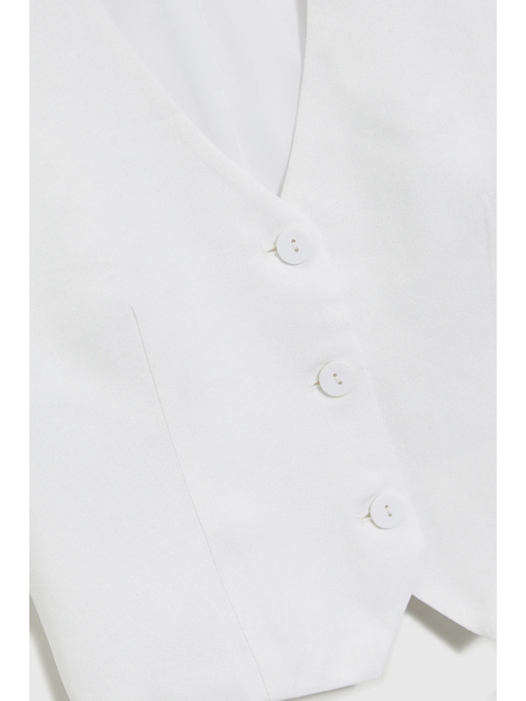 Moodo Prsluk s primjesom lana bijele boje Moodo