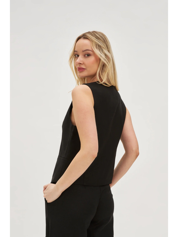 Moodo Prsluk s primjesom lana crne boje Moodo