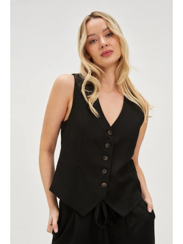 Moodo Prsluk s primjesom lana crne boje Moodo