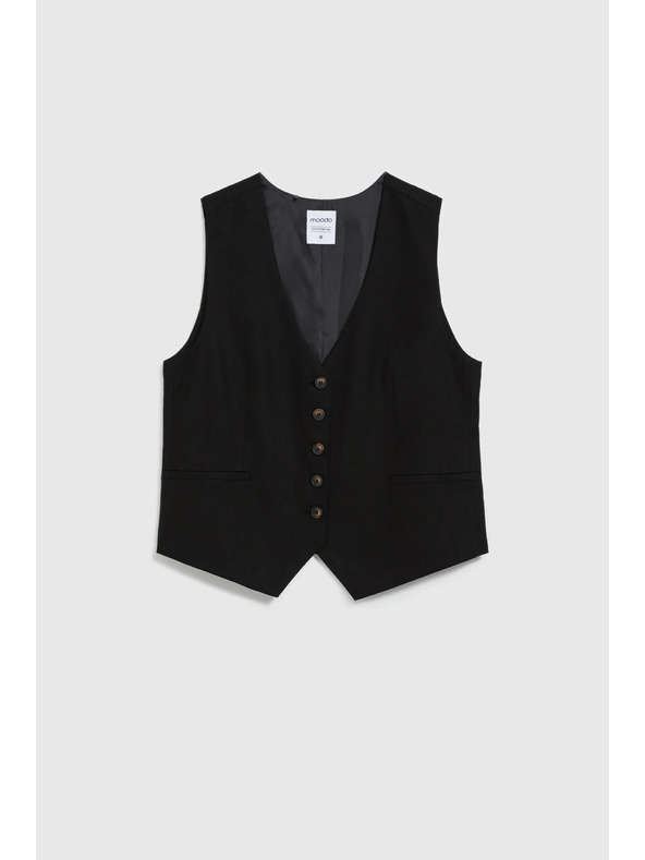 Moodo Prsluk s primjesom lana crne boje Moodo