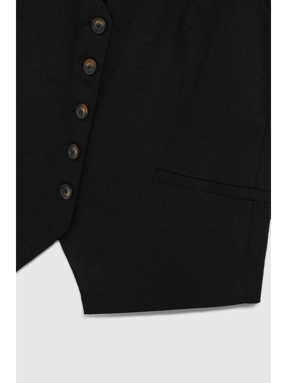 Moodo Prsluk s primjesom lana crne boje Moodo