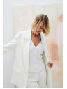 Moodo Elegantno bijelo sako sa prevrnutim rukavima Moodo