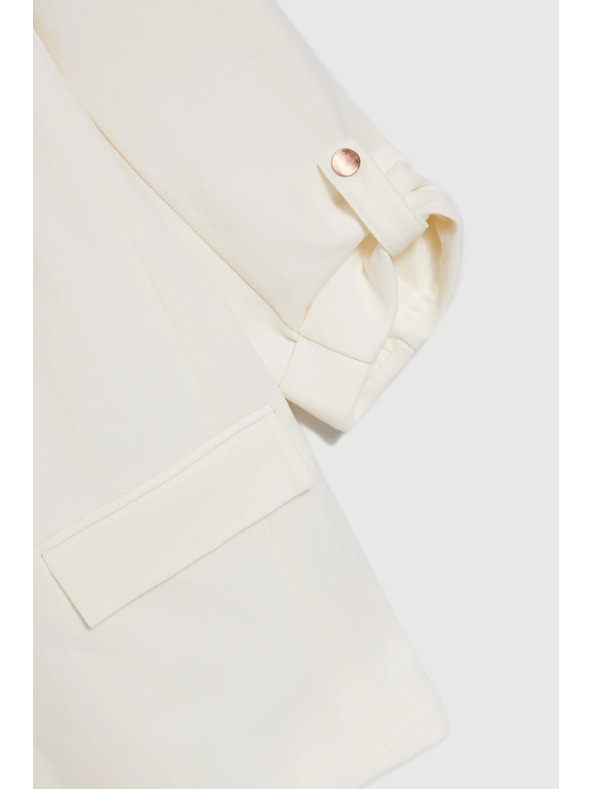 Moodo Elegantno bijelo sako sa prevrnutim rukavima Moodo