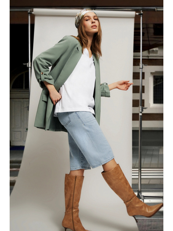 Moodo Sako sa zavrnutim rukavima maslinaste boje Moodo