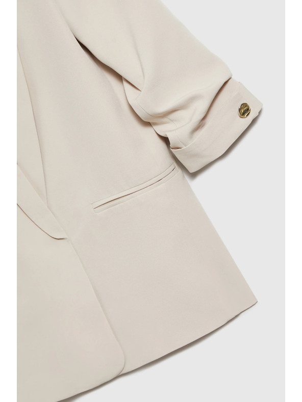 Moodo Bež sako sa naborima na 3/4 rukavima Moodo