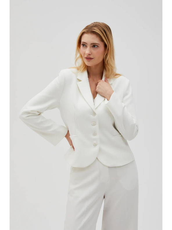 Moodo Kratko sako zapeto na gumbe bijelo Moodo