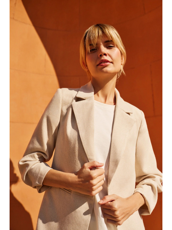 Moodo Sako sa naboranim 3/4 rukavom bež Moodo